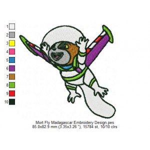 Mort Fly Madagascar Embroidery Design